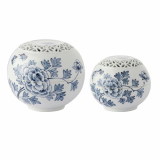 Jipyung Ceramics _Blue White Porcelain Incense Jar_